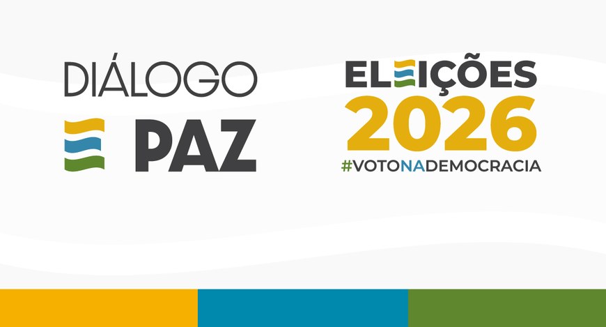 Aplicação da logo da campanha Diálogo e Paz e das Eleições 2026