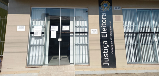 Fachada do Cartório Eleitoral de Turvo (SC).