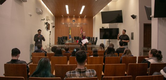 Palestra sobre Justiça Eleitoral. 