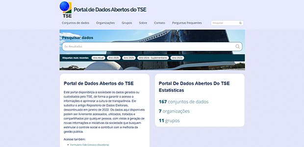 Portal de dados abertos do TSE - 16.03.2026 Portal de dados abertos do TSE - 16.03.2026