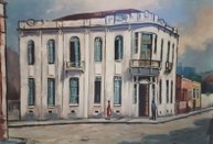 Rua Padre Miguelinho – 1949
Fonte: pintura de Aldo Beck (Florianópolis, SC 1919 – Florianópolis...