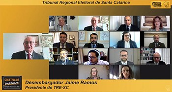 Coletiva de imprensa virtual com o presidente do TRE-SC des. Jaime Ramos