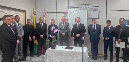 Presidente do TRE-SC participa de cerimônia de autorização de obra do novo fórum de Curitibanos