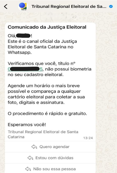 Comunicado JE WhatsApp