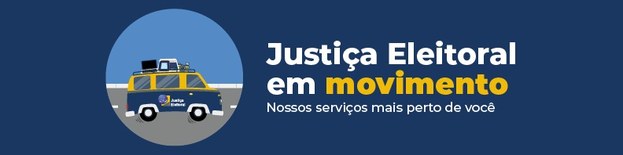 Banner da Justiça Eleitoral em moviimento