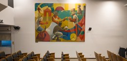 Painel do artista catarinense Hassis na sala de sessões do TRE-SC