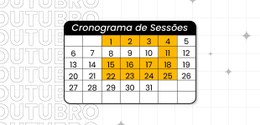 Calendário de outubro com as datas das sessões de julgamento.