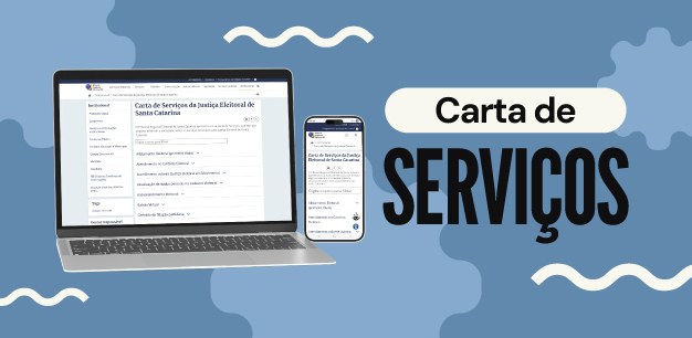 Imagem de uma tela de computador com a nova carta de serviços do TRE-SC