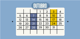 Calendário de outubro com o cronograma das sessões plenárias