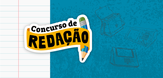 imagem de um papel com pauta e um lápis em fundo azul
