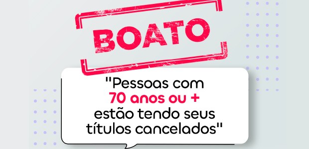 Boato títulos de pessoas com mais de 60 anos estão sendo cancelados 