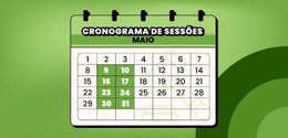 Calendário de sessões plenárias do mês de maio