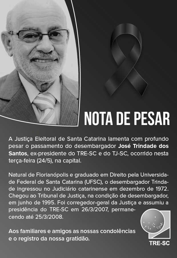 Nota de pesar desembargador Trindade 