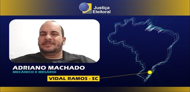 TRE-SC- JE Mora ao lado- Vidal Ramos A JE Mora ao Lado: mesário espera que filha siga seu exemplo de cidadania