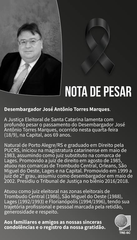 Nota de pesar: Desembargador José Antônio Torres Marques