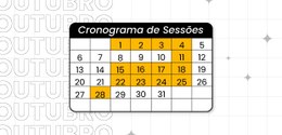 calendário de outubro com as datas das sessões plenárias