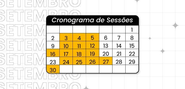 TRE-SC-novocronograma-sessoes-setembro Calendário de mês de setembro com o cronograma das sessões plenárias