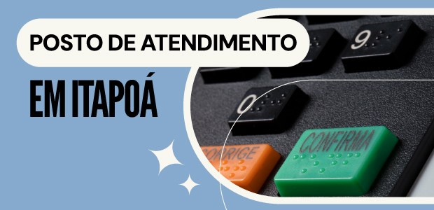 TRE-SC-Posto-de-atendimento-Itapoá Imagem com teclado da urna eletrônica escrito posto de atendimento em Itapoá